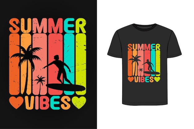 Beach retro vintage t shirt design