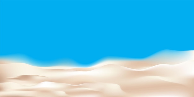 Vector beach sand background with blue sky