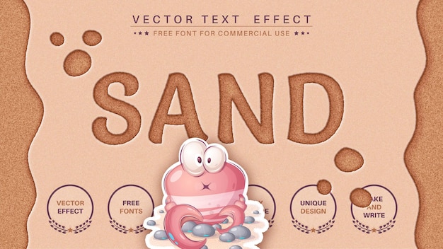 Beach sand  edit text effect editable font style