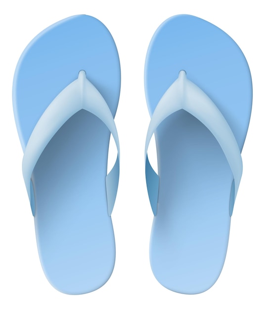 Beach sandals realistic mockup Rubber flip flops