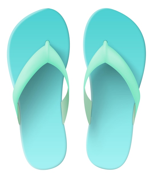 Beach sandals realistic mockup Rubber flip flops