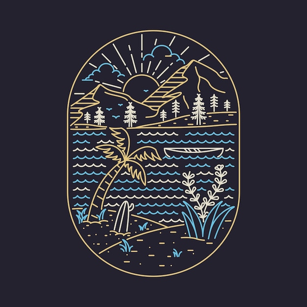 ビーチ海自然野生グラフィックイラストアートtシャツデザイン