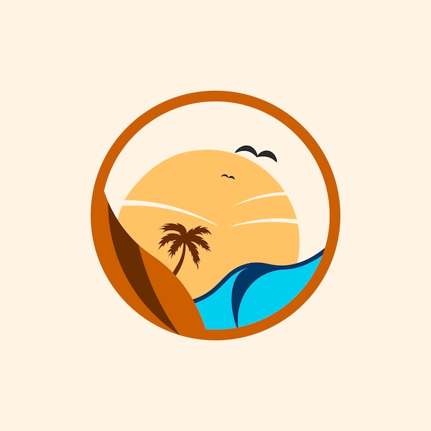 Premium Vector | Beach simple logo design element