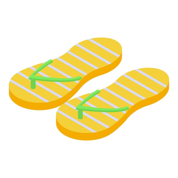Vettore icona delle ciabatte da spiaggia vettore isometrico pantofola da casa scarpa carina