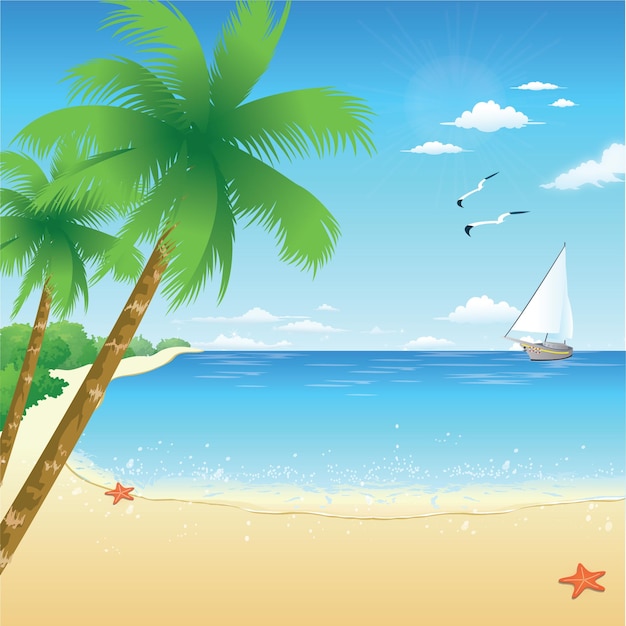 Vector beach summer background vector design