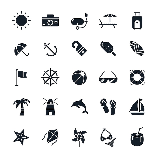 Beach and summer icons