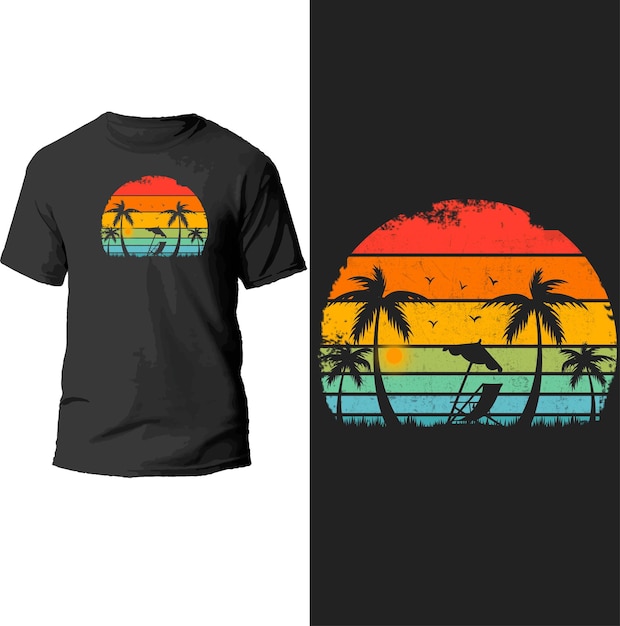 Beach t shirt design.