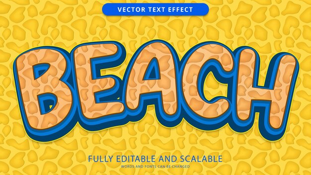 beach text effect editable eps file