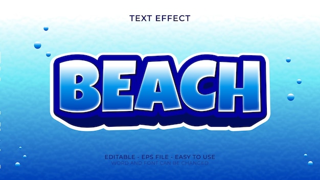 Vector beach text effect editable