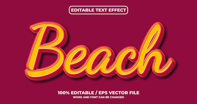 Beach text effect style