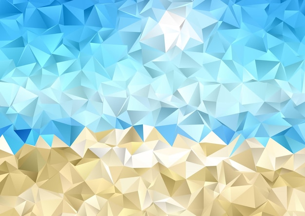 Vettore design di sfondo low poly a tema spiaggia