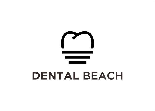 beach tooth logo design vector illustration