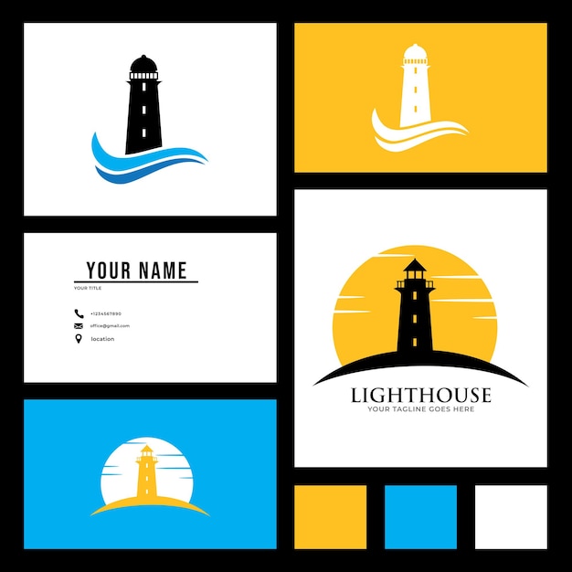 Beach tower logo design. Logo and business card design.