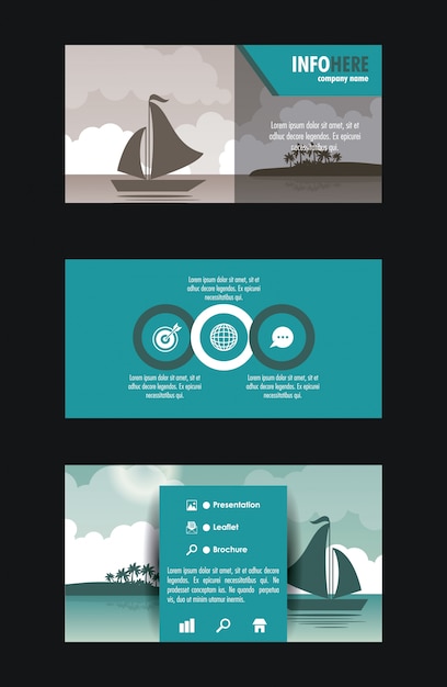 Beach and travel brochure infographic