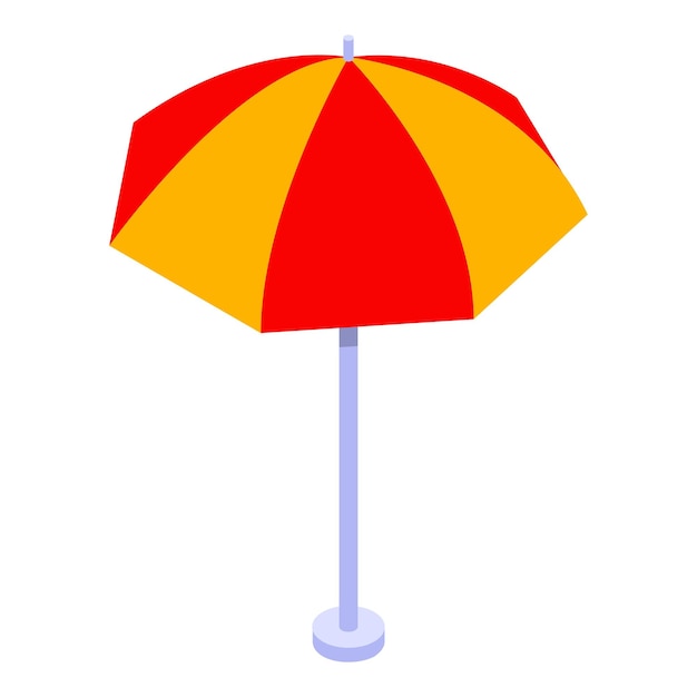 Beach umbrella icon Isometric of beach umbrella vector icon for web design isolated on white background