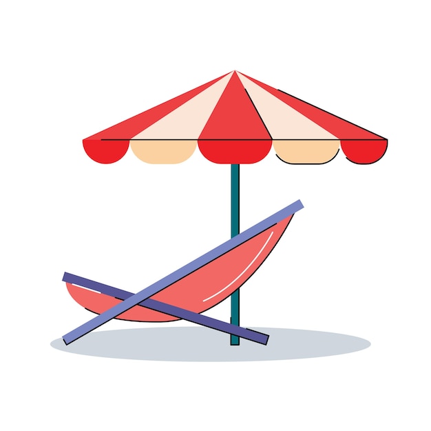 beach umbrella isolated vector illustration