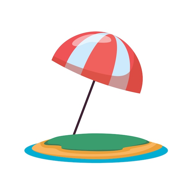 Beach umbrella isolated vector illustration