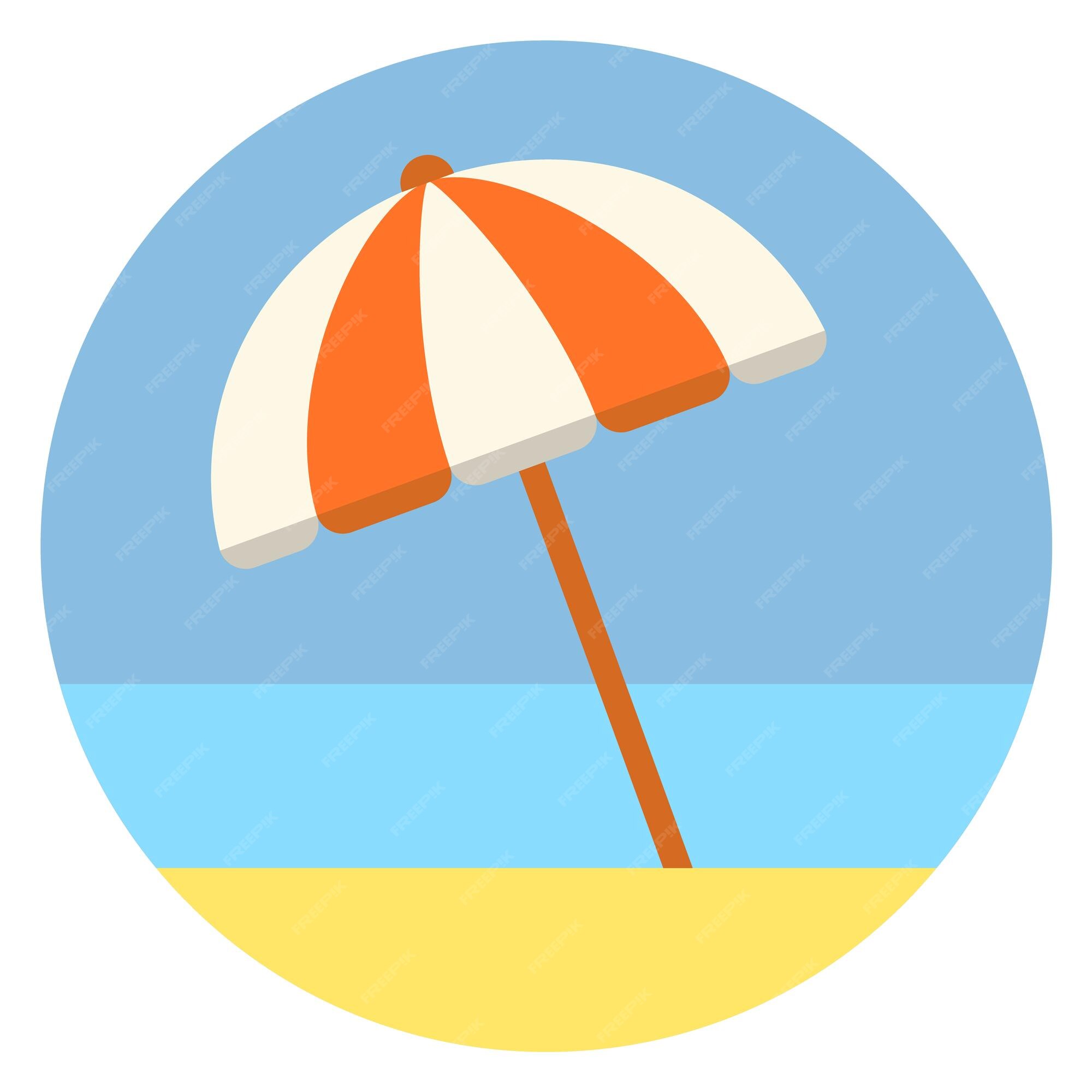 Premium Vector | Beach umbrella round icon sun shade symbol