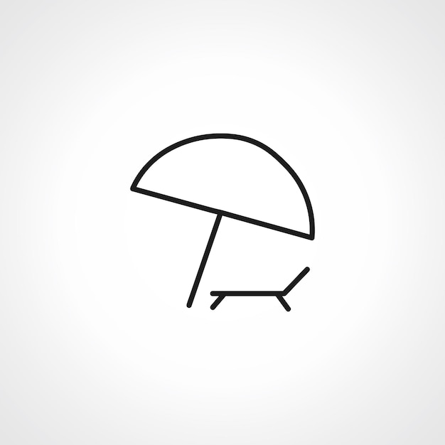 Vector beach umbrella summer rest simple line icon