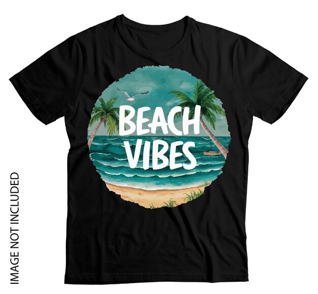 Vector beach vibes tshirt design