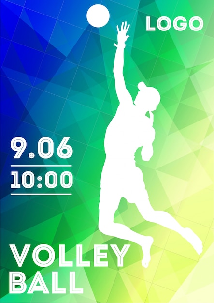 Vector beach volleyball poster