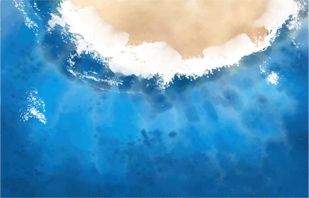 ビーチ水彩風景、ベクトルの背景