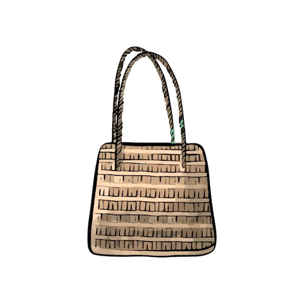 Vector beach wicker bag