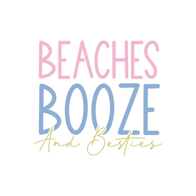 Vector beaches booze and besties