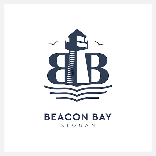 Логотип маяка с буквой BB для бизнеса