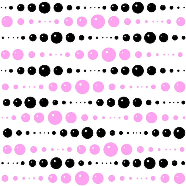 Vector beads black pink seamless pattern