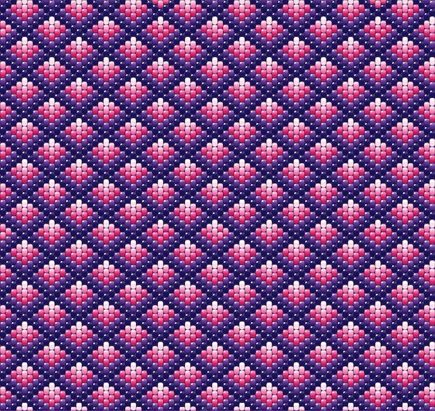 Vector beadwork background in blue pink and purple cool tones eps vector format