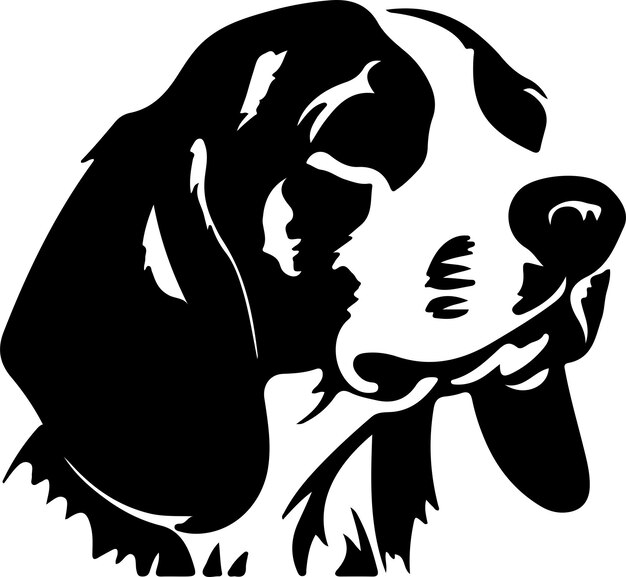 Vector beagle black silhouette with transparent background