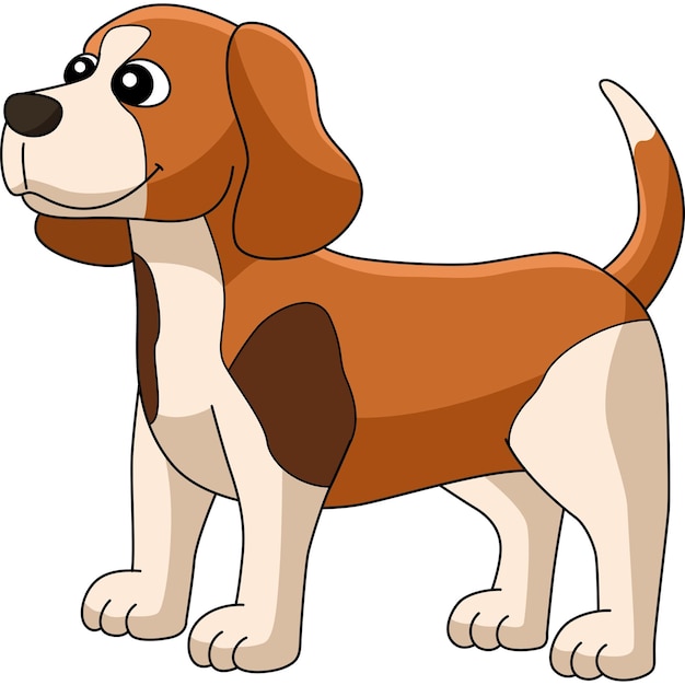 Beagle Dog Cartoon Colored Clipart Illustration