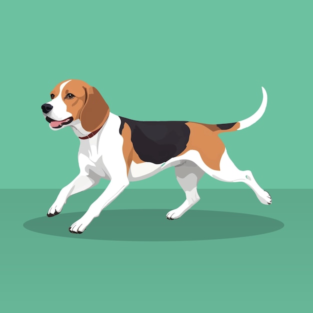 beagle dog cartoon vector icon illustration animal dog logo