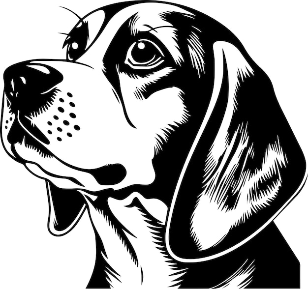 Beagle dog face isolated on a white background SVG Vector Illustration