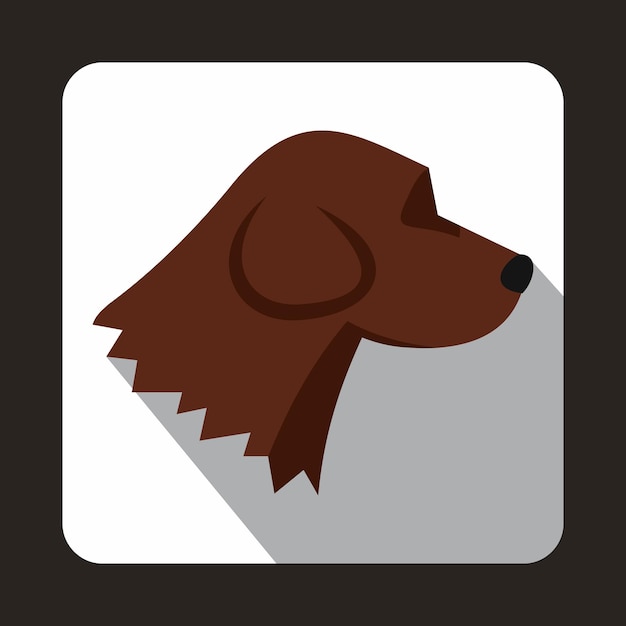 長い影のあるフラット スタイルのビーグル犬アイコン動物のシンボル
