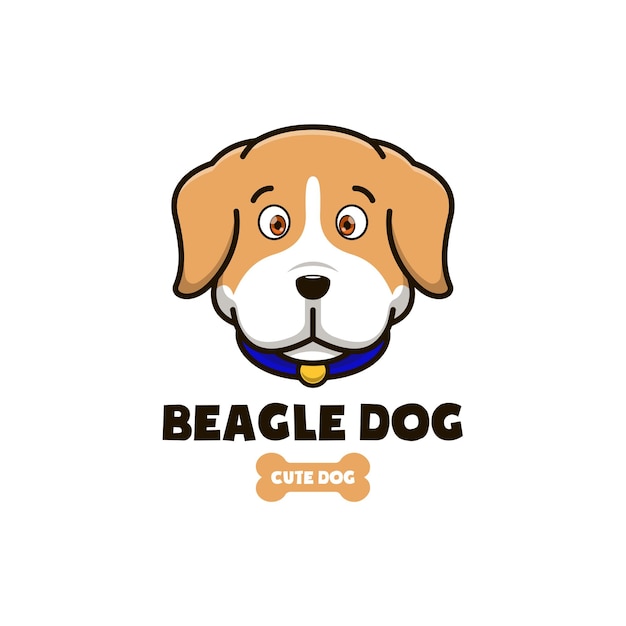 Beagle dog logo flat style