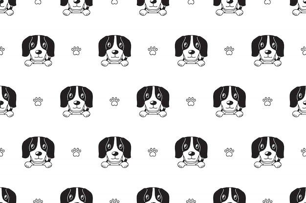 Beagle dog seamless pattern