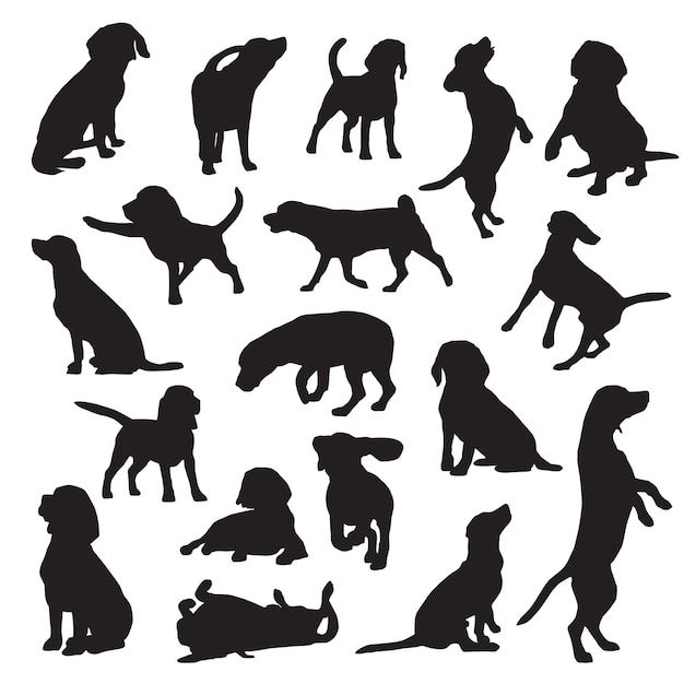 Beagle dog silhouettes