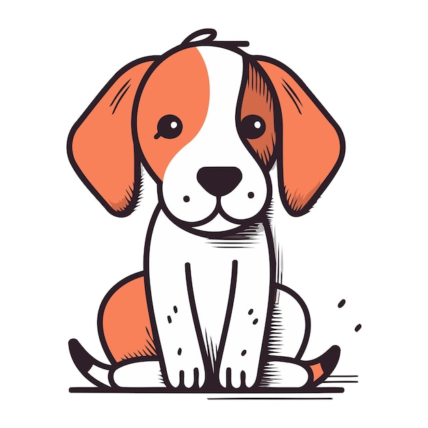 Vector beagle dog vector illustration hand drawn doodle dog