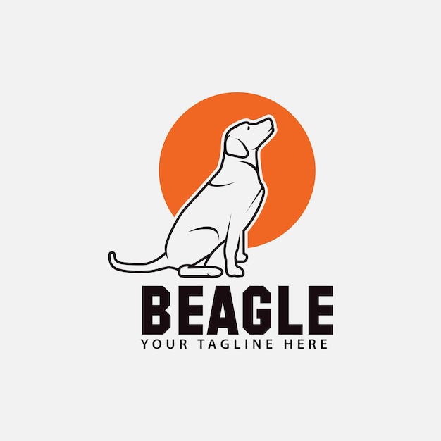 Beagle hond logo ontwerp vector sjabloon