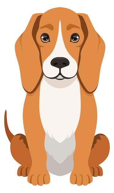 Beagle icon Jachthond Cartoon huisdier zitten