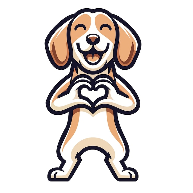 Beagle Loving Heart Sign illustration vector