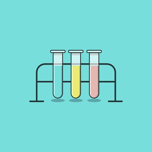 Beaker glass chemistry cartoon style vector