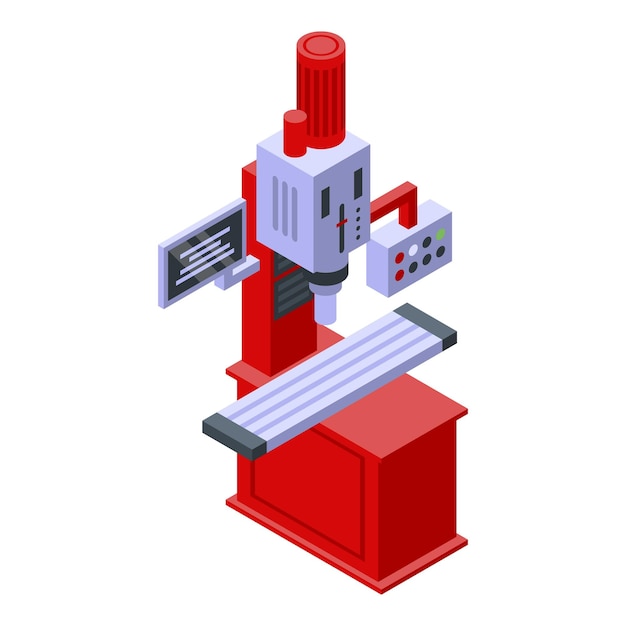 Вектор Иконка фрезерного станка изометрическая иконка вектора фрезерного станка для веб-дизайна изолирована на белом фоне
