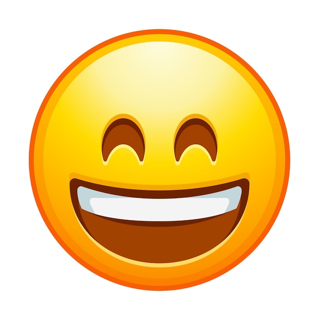 Vector beaming emoji with smiling eyes grinning emoticon with radiant smile