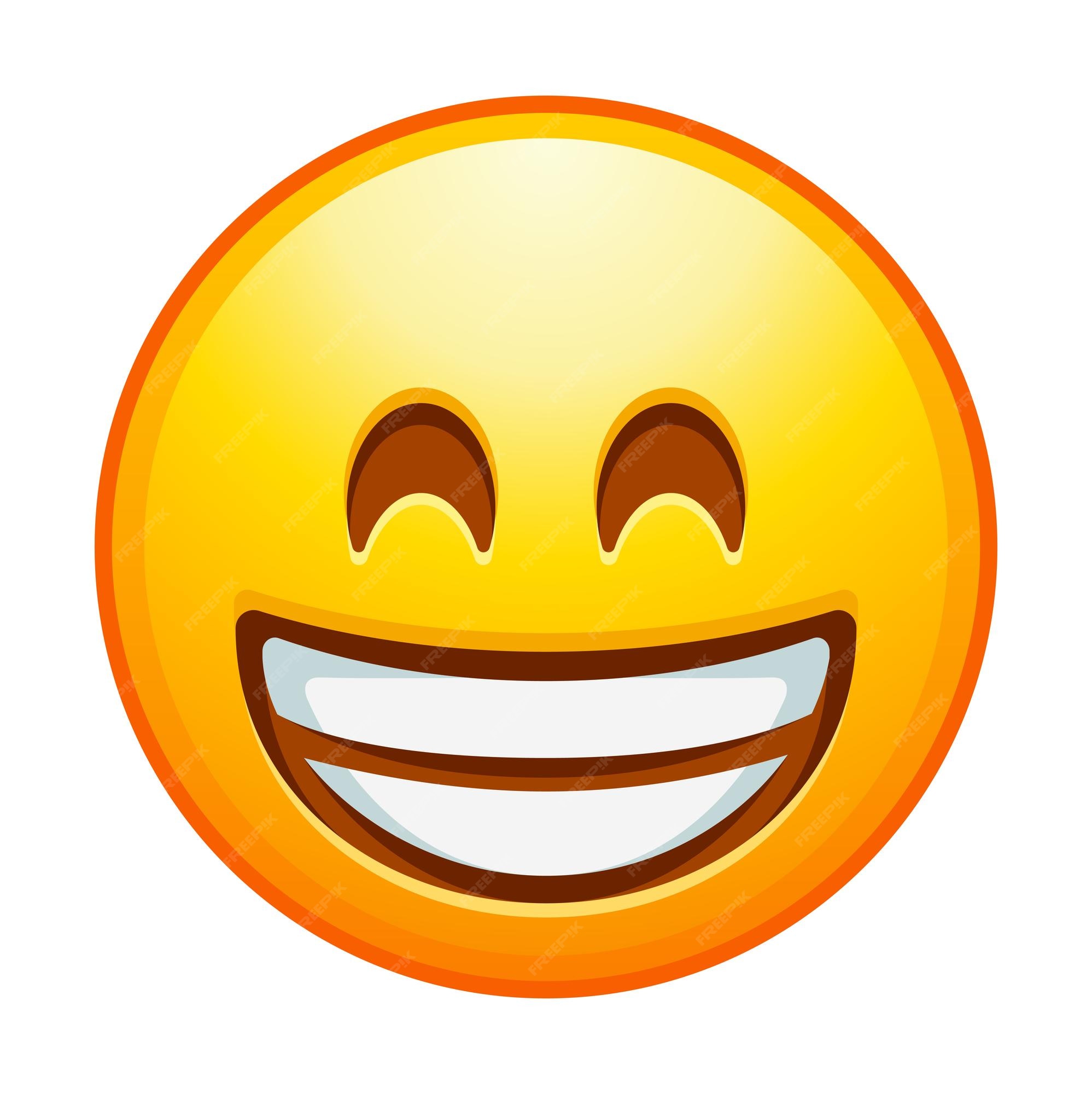 Premium Vector | Beaming emoji with smiling eyes grinning emoticon with ...