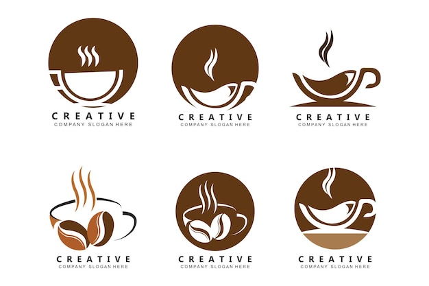 Beans And Coffee Cup Logo Template vector icon design