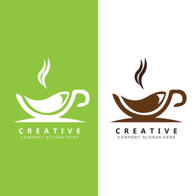 Beans And Coffee Cup Logo Template vector icon design