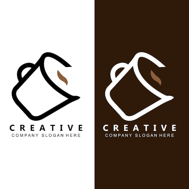 Beans And Coffee Cup Logo Template vector icon design